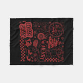 Merry Christmas Santa Snowman Reindeer Tis The Sea Fleece Deken (Voorkant (Horizontaal))