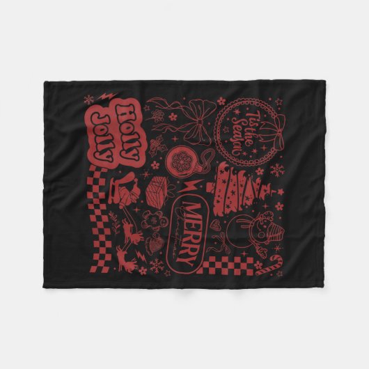 Merry Christmas Santa Snowman Reindeer Tis The Sea Fleece Deken (Voorkant (Horizontaal))