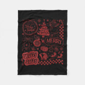 Merry Christmas Santa Snowman Reindeer Tis The Sea Fleece Deken (Voorkant)