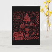 Merry Christmas Santa Snowman Reindeer Tis The Sea Kaart (Gele Bloem)