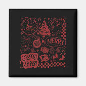 Merry Christmas Santa Snowman Reindeer Tis The Sea Magneet (Voorkant)