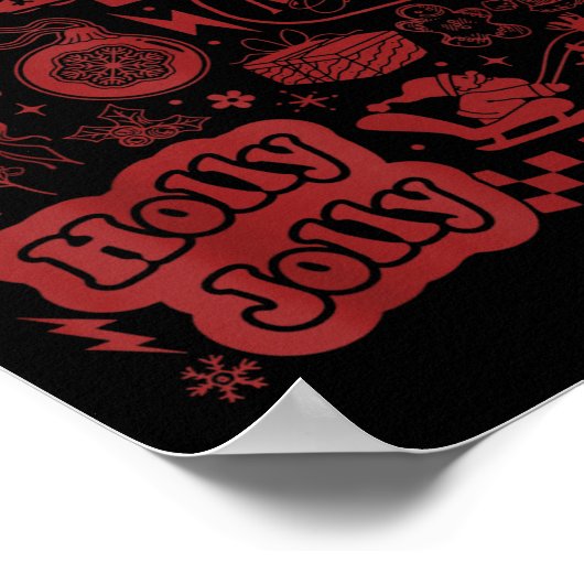 Merry Christmas Santa Snowman Reindeer Tis The Sea Poster (Hoek)