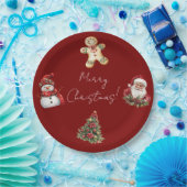 Merry Christmas Santa Tree Christmas  Papieren Bordje (Feest)