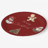 Merry Christmas Santa Tree Christmas  Papieren Bordje (Gekanteld)