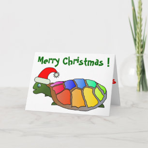 "MERRY CHRISTMAS" SANTA TURTLE FEESTDAGEN KAART