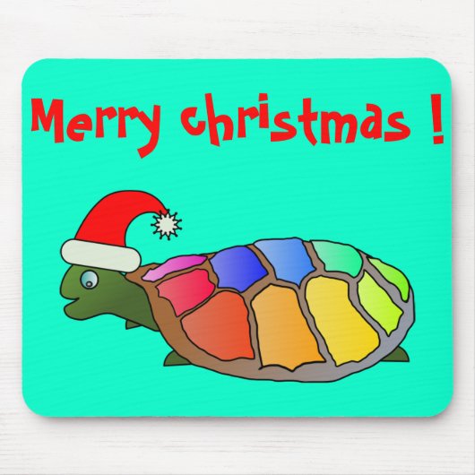 "MERRY CHRISTMAS" SANTA TURTLE MUISMAT (Voorkant)