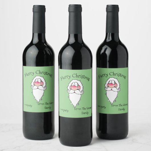 Merry Christmas Santa Wine Bottle Labels Wijn Etiket (Flessen)