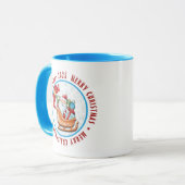 Merry Christmas Santa With His Sleigh Mok (Voorkant links)