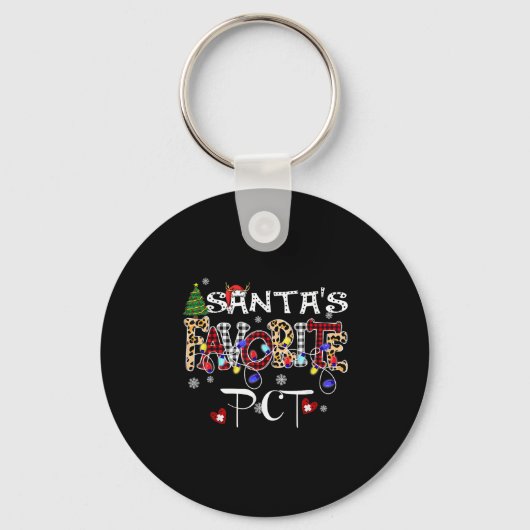 Merry Christmas Santa's Favorite Pct Patient Care Sleutelhanger (Voorkant)