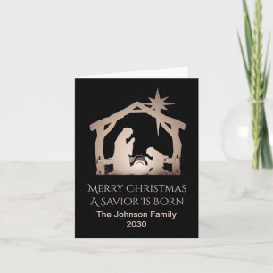 Merry Christmas Savior is een geboren familienaam Feestdagen Kaart