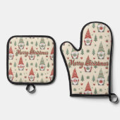 Merry Christmas Scandinavian Gnome  Ovenwant & Pannenlap Set (Voorkant)
