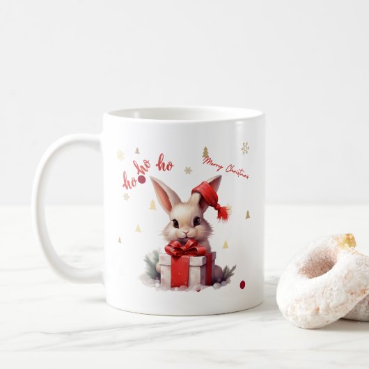 Merry Christmas Schattige Bunny Koffiemok (Met donut)
