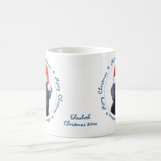 Merry Christmas Schattige Dog Retriever Black Labr Koffiemok (Center)