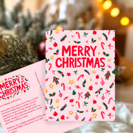 MERRY CHRISTMAS Schattige Doodle Whimsical CUSTOM Briefkaart