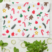 MERRY CHRISTMAS Schattige Doodle Whimsical CUSTOM Theedoek (Gevouwen)