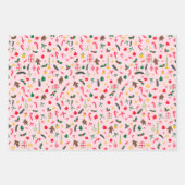 Merry Christmas Schattige Doodle Whimsical Pattern Inpakpapier Vel (Voorkant)