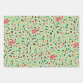 Merry Christmas Schattige Doodle Whimsical Pattern Inpakpapier Vel (Voorkant 3)