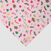 Merry Christmas Schattige Doodle Whimsical Pattern Tissuepapier (Detail)