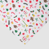 Merry Christmas Schattige Doodle Whimsical Pattern Tissuepapier (Detail)