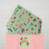 Merry Christmas Schattige Doodle Whimsical Pattern Tissuepapier