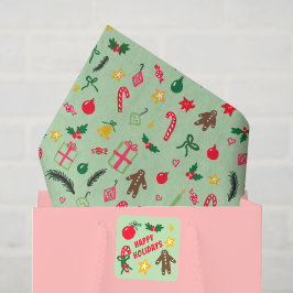 Merry Christmas Schattige Doodle Whimsical Pattern Tissuepapier