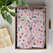 Merry Christmas Schattige Doodle Whimsical Pattern Tissuepapier