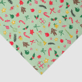 Merry Christmas Schattige Doodle Whimsical Pattern Tissuepapier (Detail)