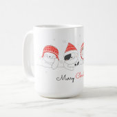 Merry Christmas Schattige Draw Katten Koffie Mok (Voorkant links)