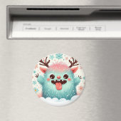 Merry Christmas Schattige Fluffy goofy monster Magneet (Insitu (Vaatwasser))