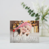 Merry Christmas schattige gepersonaliseerde fotoka Briefkaart (Staand voorkant)