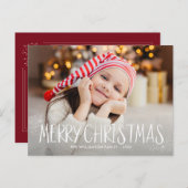 Merry Christmas schattige gepersonaliseerde fotoka Briefkaart (Voorkant / Achterkant)