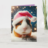 Merry Christmas Schattige Guinea Pig Kaart (Voorkant)
