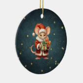 Merry Christmas Schattige Mouse Keramisch Ornament (Rechts)