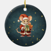 Merry Christmas Schattige Mouse Keramisch Ornament (Achterkant)