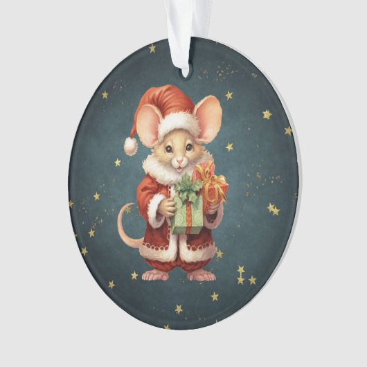 Merry Christmas Schattige Mouse Ornament (voorkant)