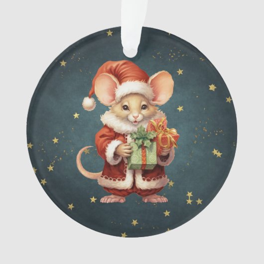 Merry Christmas Schattige Mouse Ornament (voorkant)