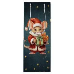 Merry Christmas Schattige Mouse Wijn Cadeautas