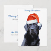 Merry Christmas Schattige Santa Dog Black Labrador Feestdagenkaart (Voorkant / Achterkant)