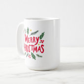 MERRY CHRISTMAS Schattigee handgetekende Feestdage Koffiemok (Voorkant links)