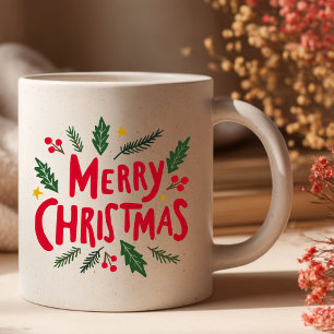 MERRY CHRISTMAS Schattigee handgetekende Feestdage Koffiemok