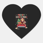 Merry Christmas Scottish Highland Cow Xmas Farm An Hart Sticker (Voorkant)
