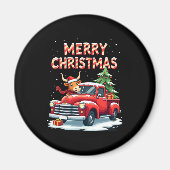 Merry Christmas Scottish Highland Cow Xmas Farm An Magneet (Voorkant)