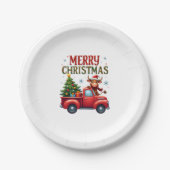 Merry Christmas Scottish Highland Cow Xmas Farm An Papieren Bordje (Voorkant)