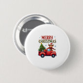 Merry Christmas Scottish Highland Cow Xmas Farm An Ronde Button 5,7 Cm (Voorkant /achterkant)