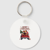 Merry Christmas Scottish Highland Cow Xmas Farm An Sleutelhanger (Voorkant)