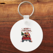 Merry Christmas Scottish Highland Cow Xmas Farm An Sleutelhanger (Voorkant)