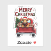 Merry Christmas Scottish Highland Cow Xmas Farm An Sticker (Vel)