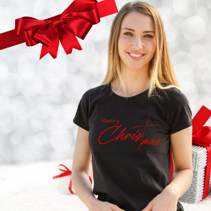 Merry Christmas Script Christelijk Cross T-shirt