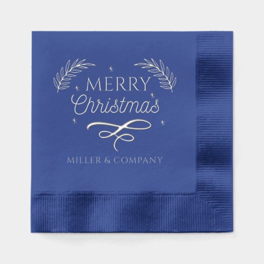 Merry Christmas Script Corporate Persoonlijke naam Folie Servetten (Voorkant)