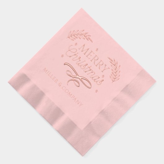 Merry Christmas Script Corporate Persoonlijke naam Folie Servetten (Rechts)